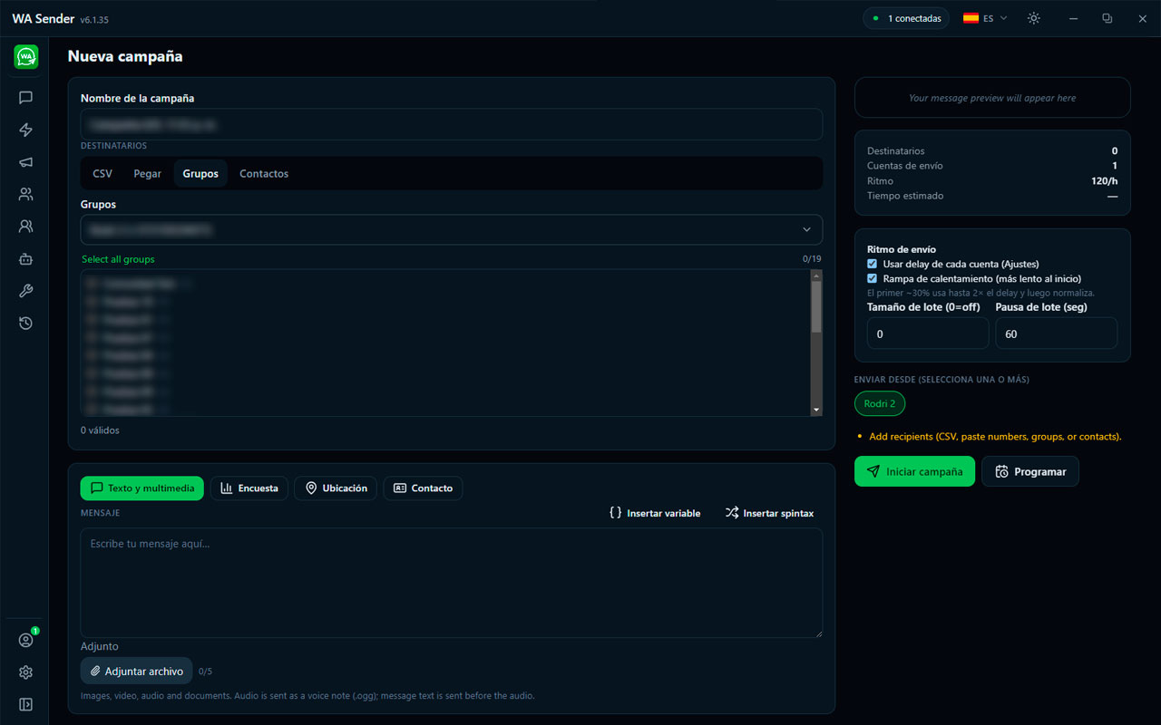Captura de WaSender 6.1.35